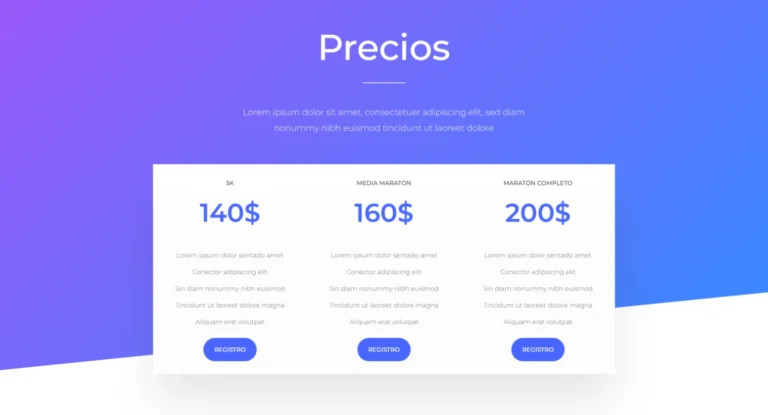 Los elementos importantes a considerar en el diseño de una página de precios